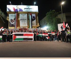 حملة المرشح الرئاسي عبد الفتاح السيسي تنظم وقفة احتجاجية ضد القصف الإسرائيلي لمستشفى المعمداني