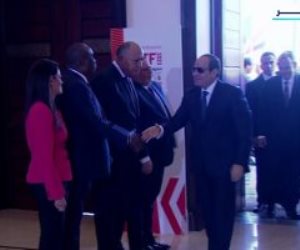 الرئيس السيسى يصل مقر انعقاد المعرض الأفريقى للتجارة البينية