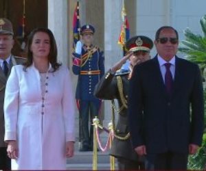 مراسم استقبال رسمية لرئيسة المجر في قصر الاتحادية