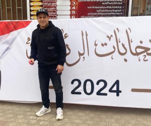 هشام حنفي وزوجته يدليان بصوتيهما فى الانتخابات الرئاسية 2024