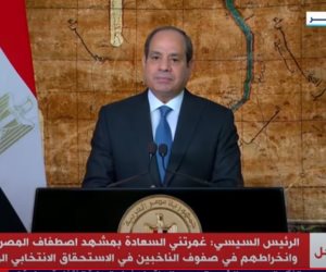 الرئيس السيسي يشكر المصريين على مشاركتهم الكبيرة في الانتخابات الرئاسية