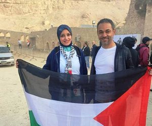 علم فلسطين يزين ماراثون Run For Gaza بمحمية وادي دجلة