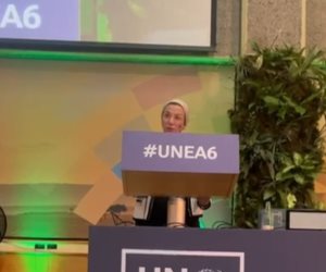وزيرة البيئة تلقى كلمة مصر خلال مشاركتها فى اجتماع الجمعية العامة للأمم المتحدة للبيئة