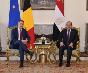الرئيس السيسى يستقبل رئيس الاتحاد الأوروبى على هامش القمة المصرية الأوروبية