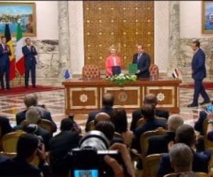 القاهرة الإخبارية تنقل مراسم توقيع ترفيع العلاقات بين مصر والاتحاد الاوروبى