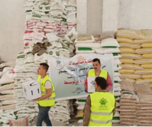  التحالف الوطنى يوزع 720 كرتونة مواد غذائية على الأولى بالرعاية في شمال سيناء