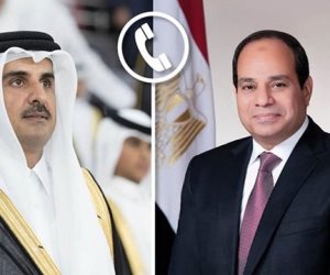 الرئيس السيسي يجري اتصالا هاتفيا مع أمير دولة قطر للتهنئة بحلول عيد الفطر