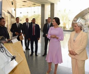 السيدة انتصار السيسي وقرينة رئيس صربيا تزوران المتحف القومي للحضارة (صور)