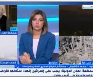 مستشار المركز المصري للفكر : قرار العدل الدولية خطوة للأمام بنيت على ما قامت به جنوب أفريقيا ومصر