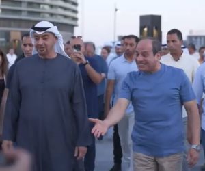 الرئيس السيسي والشيخ محمد بن زايد يتفقدان مهرجان العلمين الجديدة