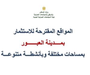 " الإسكان ": طرح قطع أراضٍ للاستثمار حتى منتصف أغسطس الجاري وتطوير الطرق بمدينة العبور