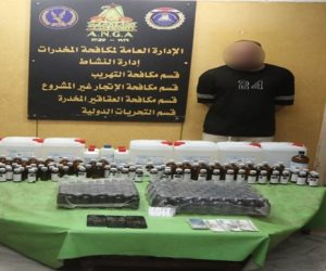 ضبط 180 لتر من مخدر "اغتصاب الفتيات GHP" بقيمة 145مليون جنيه قبل ترويجها (صور)