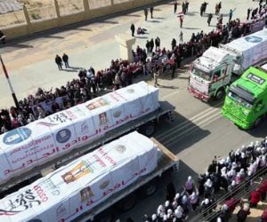 فلسطين فى القلب.. أهالى الوادى الجديد يدعمون الأشقاء الفلسطينيين بـ840 طن مساعدات غذائية