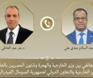 بدر عبد العاطى يجرى اتصالًا هاتفيًا بوزير خارجية الصومال الجديد