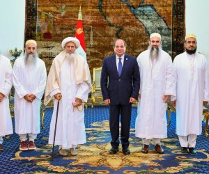 الرئيس السيسي يستقبل سلطان طائفة البهرة بالهند وأنجاله