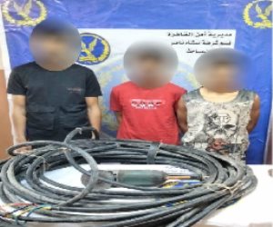 ضبط 3 أشخاص سرقوا كابلات كهربائية خاصة بإنارة الطريق العام في القاهرة