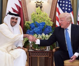 أمير قطر يستقبل الرئيس الأمريكى ترامب في مستهل زيارته للدوحة