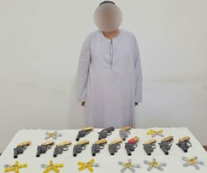 ضبط عنصر جنائى تخصص فى الإتجار بالأسلحة النارية والذخائر غير المرخصة ببنى سويف