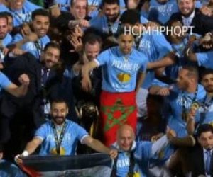 مهند لاشين يرفع علم فلسطين خلال احتفالات بيراميدز بأول لقب أفريقي