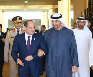 الشيخ محمد بن زايد يستقبل الرئيس السيسي في أبو ظبي وناقشا أهمية وقف النار بغزة