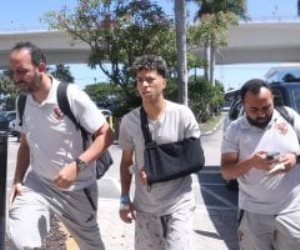 إمام عاشور يصل فندق إقامة الأهلى بأمريكا بعد إجراء جراحة "عظمة الترقوة".. صور