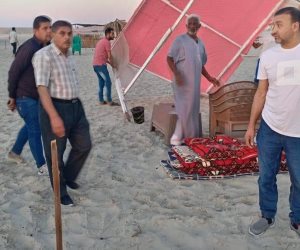حملة موسعة لإزالة التعديات على كورنيش العريش وفتح المساحات المخصصة للمواطنين (صور)