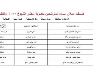 ننشر قوائم المرشحين لانتخابات مجلس الشيوخ عن دائرة محافظة شمال سيناء