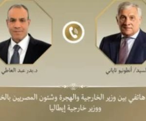 اتصال هاتفى بين وزير الخارجية ونظيره الإيطالى لبحث التطورات في قطاع غزة