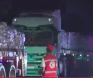 بدء توافد قافلة المساعدات التابعة للتحالف الوطنى إلى رفح تمهيدا لدخولها غزة