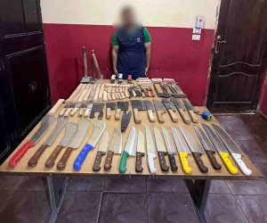 ضبط أحد الأشخاص بالجيزة لقيامه بتصنيع الأسلحة البيضاء والإتجار بها بدون ترخيص
