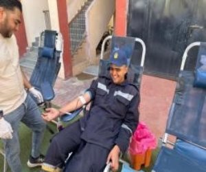 حملة للتبرع بالدم بمديرية أمن الوادى الجديد