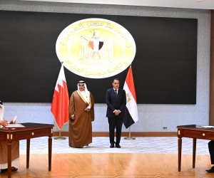 رئيس وزراء مصر وولي عهد مملكة البحرين يشهدان توقيع 8 وثائق في مجالات تخدم تعزيز أوجه التعاون الثنائي بين الجانبين