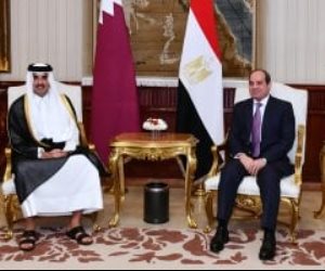 الرئيس السيسى وأمير قطر: نرفض بشكل قاطع أي محاولات لتهجير الفلسطينيين من أرضهم