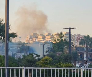 لحظة انفجار مسيرة بفندق فى "إيلات" جنوب إسرائيل