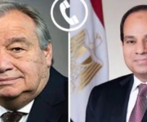 سكرتير الأمم المتحدة يتفق مع الرئيس السيسى على ضرورة إقامة الدولة الفلسطينية