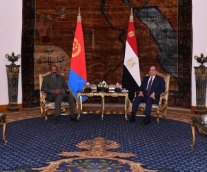 الرئيس السيسى يستقبل رئيس إريتريا ويشيد بمشاركته فى افتتاح المتحف المصرى الرئيس السيسى يستقبل رئيس إريتريا ويشيد بمشاركته فى افتتاح المتحف المصرى