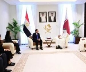 رئيس الوزراء القطرى يثنى على التنسيق المتواصل بين مصر وقطر  بالملف الفلسطينى