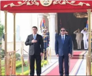 صور.. استقبال الرئيس السيسى لرئيس جمهورية قرغيزيا فى قصر الاتحادية