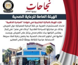 الهيئة العامة للرعاية الصحية بفوزها بالجائزة البلاتينية ضمن شهادة "المبادرة الذهبية" لاتحاد المستشفيات العربية، 