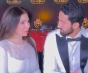 مى عز الدين وزوجها أحمد تيمور فى أول ظهور رسمى بأتيليه إسلام سعد