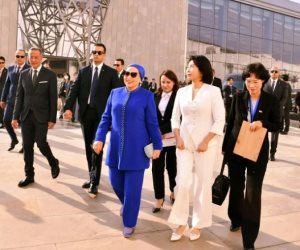 السيدة انتصار السيسى تستقبل قرينة رئيس كوريا بالمتحف الكبير.. وتؤكد: أشعر بالفخر