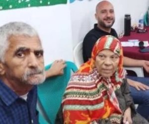 زوجان مسنان وسيدة بعكاز يدلون بأصواتهم فى انتخابات النواب بعين شمس