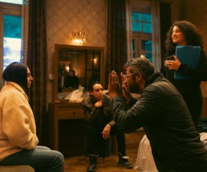 لقطات من كواليس  مسلسل "عرض وطلب" لـ سلمى أبو ضيفعلى قنوات المتحدة في رمضان 2026