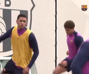 الظهور الأول لـ حمزة عبد الكريم في تدريبات برشلونة.. فيديو