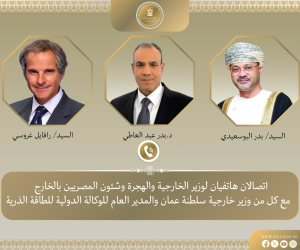 وزير الخارجية يبحث جهود خفض التصعيد بالمنطقة مع نظيره العماني ومدير الوكالة الدولية للطاقة الذرية