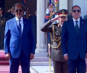 الرئيس السيسي يستقبل نظيره الصومالي حسن الشيخ محمود بقصر الاتحادية 