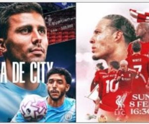 صلاح ومرموش يتصدران الغلاف الرسمي لقمة ليفربول ضد مان سيتي في البريميرليج