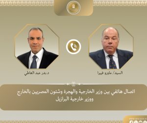 وزير الخارجية يبحث هاتفيا مع نظيره البرازيلي تعزيز العلاقات الثنائية