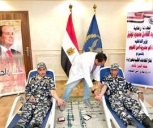 حملة للتبرع بالدم بمديرية أمن الفيوم