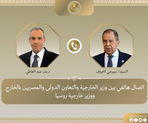 وزيرا خارجية مصر وروسيا يبحثان هاتفياً أهمية خفض التصعيد واحتواء التوتر المتصاعد في المنطقة